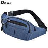Canvas Waist Bag Fanny Pack Purse Large Phone Belt Bag Pouch