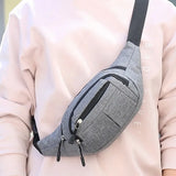 Canvas Waist Bag Fanny Pack Large Phone Belt Bag Purse