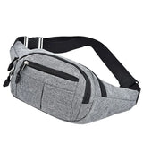 Unisex Canvas Waist Bag Casual Fanny Pack Large Phone Belt Pouch