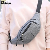 Canvas Waist Bag Fanny Pack Purse Large Phone Belt Bag Pouch