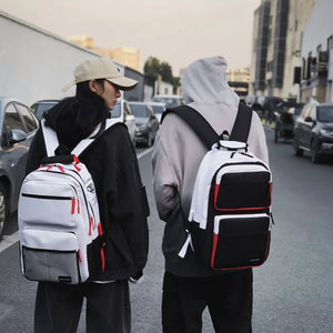 Men's Large Capacity School Backpack with Multiple Pockets