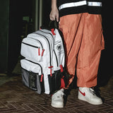 Men's Large Capacity School Backpack with Multiple Pockets
