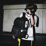 Men's Large Capacity School Backpack with Multiple Pockets