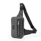 Men's Leather Crossbody Chest Pack Street Sling Bag