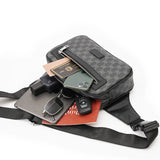 Men's Leather Crossbody Chest Pack Street Sling Bag