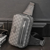 Men's Leather Crossbody Chest Pack Street Sling Bag
