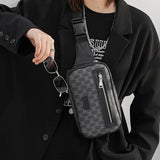 Men's Leather Crossbody Chest Pack Street Sling Bag