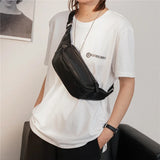Men's PU Leather Chest Bag Crossbody Bags Small Sports Bag