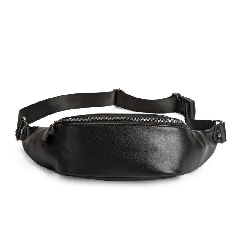 Men's PU Leather Chest Bag Crossbody Bags Small Sports Bag