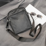 Men's Crossbody Bag PU Leather Small Shoulder Messenger Bag