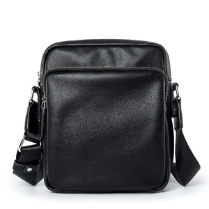 Men's Crossbody Bag PU Leather Small Shoulder Messenger Bag