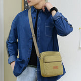 Men's Dirt Resistant Canvas Travel Bags Casual Large Capacity Zipper Messenger B