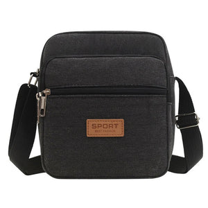 Men's Dirt Resistant Canvas Travel Bags Casual Large Capacity Zipper Messenger B