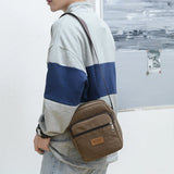 Men's Dirt Resistant Canvas Travel Bags Casual Large Capacity Zipper Messenger B