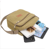Men's Dirt Resistant Canvas Travel Bags Casual Large Capacity Zipper Messenger B
