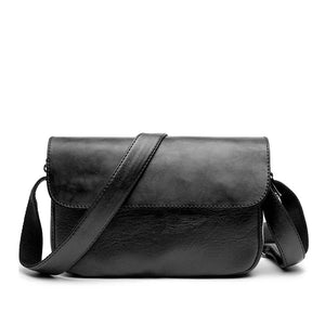Men's Flap Crossbody Bag Small PU Leather Shoulder Handbag