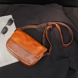 Men's Flap Crossbody Bag Small PU Leather Shoulder Handbag