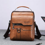 Men's Vintage PU Leather Shoulder Bag Stylish Casual Crossbody Messenger Bag