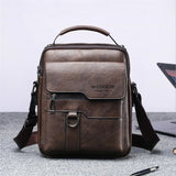 Men's Vintage PU Leather Shoulder Bag Stylish Casual Crossbody Messenger Bag