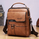 Men's Vintage PU Leather Shoulder Bag Stylish Casual Crossbody Messenger Bag