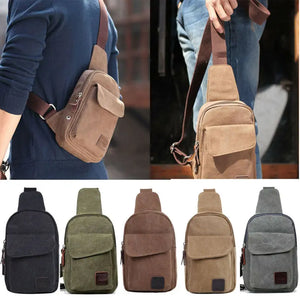 Men's Canvas Chest Sling Bag Cross Body Messenger Shoulder Bag