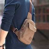 Men's Canvas Chest Sling Bag Cross Body Messenger Shoulder Bag