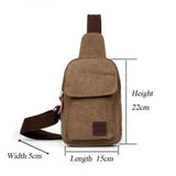 Men's Canvas Chest Sling Bag Cross Body Messenger Shoulder Bag