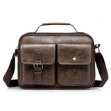 Men's Messenger Bag Vintage Man Tote Bag PU Leather Satchel Shoulder Bag