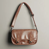 Men's Messenger Bag PU Leather Shoulder Handbag Flap Crossbody Small Purse