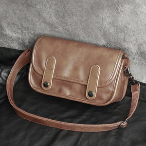 Men's Messenger Bag PU Leather Shoulder Handbag Flap Crossbody Small Purse