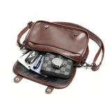 Men's Messenger Bag PU Leather Shoulder Handbag Flap Crossbody Small Purse