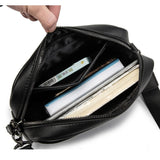 Men's Messenger Bags PU Leather Solid Crossbody Bag Small Male Shoulder Handbag
