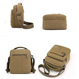 Men's Canvas Travel Bag Large Capacity Zipper Messenger Bag