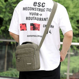Men's Canvas Travel Bag Large Capacity Zipper Messenger Bag