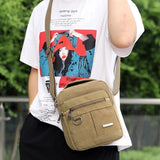 Men's Canvas Travel Bag Large Capacity Zipper Messenger Bag