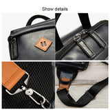 Men's UP Leather Sling Bag Crossbody Single Shoulder Chest Pack