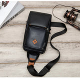 Men's UP Leather Sling Bag Crossbody Single Shoulder Chest Pack