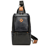 Men's UP Leather Sling Bag Crossbody Single Shoulder Chest Pack
