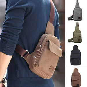 Men's Small Waist Bag Travel Hiking Cross Body Messenger Shoulder Solid M