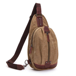 Men's Canvas Chest Bag Cross body Shoulder Bag Retro Messenger