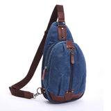 Men's Canvas Chest Bag Cross body Shoulder Bag Retro Messenger
