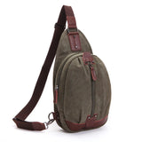 Men's Canvas Chest Bag Cross body Shoulder Bag Retro Messenger