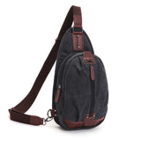 Men's Canvas Chest Bag Cross body Shoulder Bag Retro Messenger