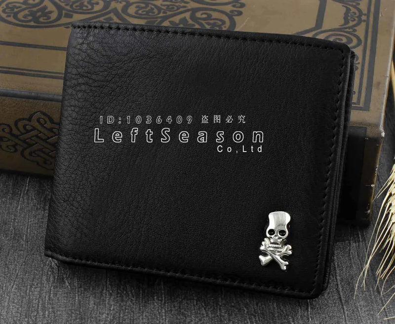 Punk Rocker Biker Skull Leather Wallet Purse