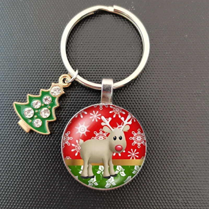 Santa Claus Keychain Christmas Bell Key Holder