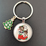 Santa Claus Keychain Christmas Bell Key Holder
