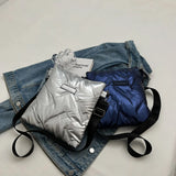 Quilted Cotton Messenger Bag Padded Shoulder Handbag