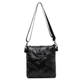 Quilted Cotton Messenger Bag Padded Shoulder Handbag