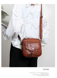 Soft Leather Shoulder Bag PU Square Bag Small Ladies Messenger Bag