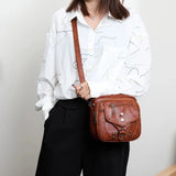 Soft Leather Shoulder Bag PU Square Bag Small Ladies Messenger Bag